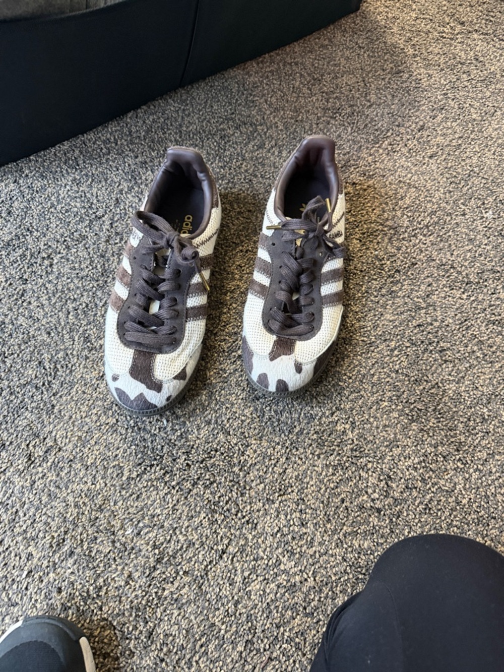 adidas Camo Knit Sneakers in Brown and Cream